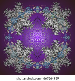Vector christmas abstract design on background with falling snowflakes. Snowflakes pattern.
