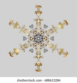 Vector christmas abstract gray background with cute snowflake. Vector illustration. A gray background with snowflakes.