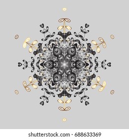 Vector christmas abstract gray background with falling snowflake. Winter abstract background. Vector illustration. Christmas background with snowflakes.