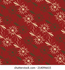 vector Christmas abstract snowflakes pattern background