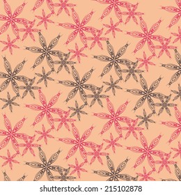 vector Christmas abstract snowflakes pattern background