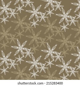 vector Christmas abstract snowflakes pattern background