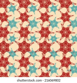 vector Christmas abstract snowflakes pattern background