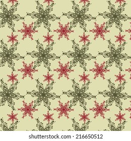 vector Christmas abstract snowflakes pattern background
