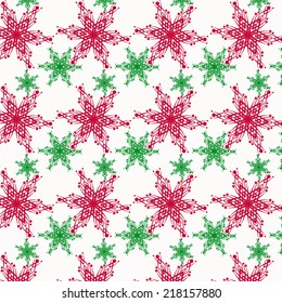 vector Christmas abstract snowflakes pattern background