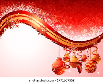 Vector christmas backgroound with wave and bubbles