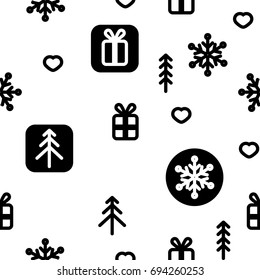 Vector christmas background abstract snowflakes and christmas trees
