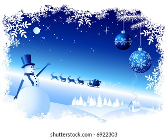 Vector Christmas Background. All elements are grouped in layers. Enjoy