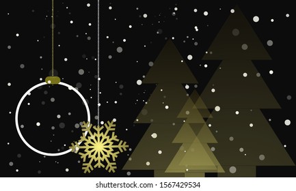 Vector Christmas background with ball, New Year.