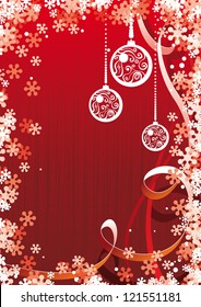 Vektorgrafik-Weihnachtshintergrund mit Kugeln
