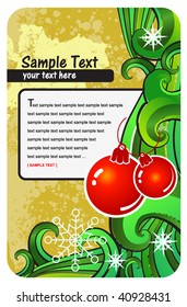 vector christmas background with christmas balls on it