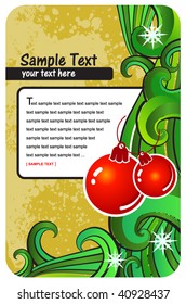 Vektor-Weihnachtshintergrund mit Weihnachtsbällen darauf