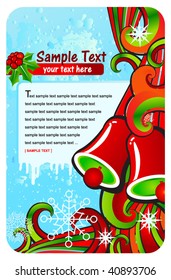 vector christmas background with christmas bells on it