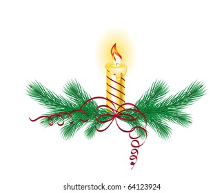 	vector christmas background with bells and tree