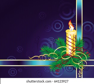 	vector christmas background with bells and tree