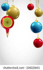 Vector Christmas background, blank template with decoration