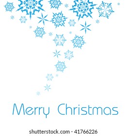 Vector Christmas background with blue snowflakes and place for your text
