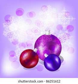  vector christmas background with bright shiny balls