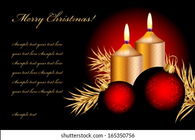 Vector christmas background with candles