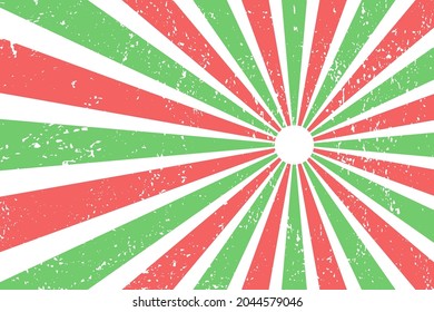 Vector Christmas background in comic book style with rays. Retro pop art design. Grunge texture.