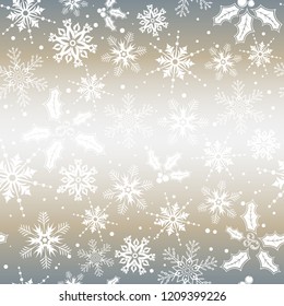 Vector christmas background concept design of white snowflake and snow with copy space