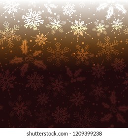 Vector christmas background concept design of white snowflake and snow with copy space