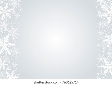 Vector christmas background concept design of white snowflake and snow with copy space