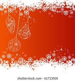 Vector christmas background with contour balls