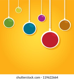 vector christmas background. cut paper design . vector christmas ball. xmas card