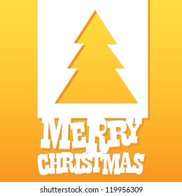 vector christmas background. cut paper design. vector christmas tree. xmas card.