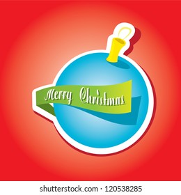 vector christmas background. cut paper design . vector christmas ball. red xmas card