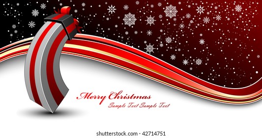Vector Christmas Background With Cute Gift