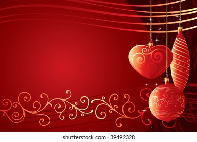 vector christmas background with decoration