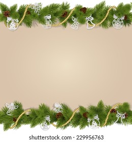 Vector Christmas Background with Decorations