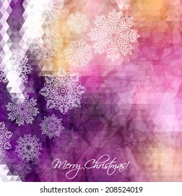 Vector Christmas background.  Christmas decorations. Festive. Merry Christmas. Defocused abstract orange and yellow christmas background 