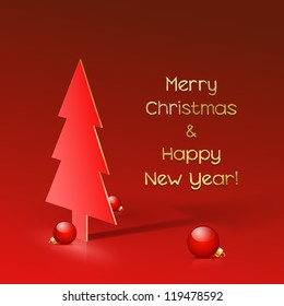 VektorWeihnachtshintergrund für Design mit stylischem Weihnachtsbaum