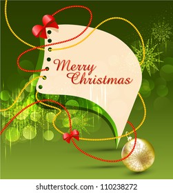 Vector Christmas background with festive balloons and garland