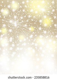 Vector Christmas background with fireworks. Vector design