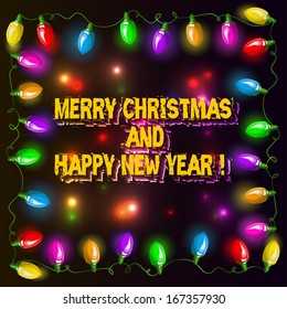 Vector Christmas background with garland.