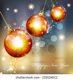 Vector Christmas background with glass balls