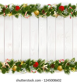 Vector Christmas Background with Golden Stars isolated on white background