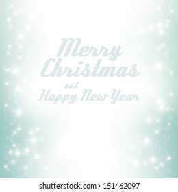 Vector Christmas background. Holiday backdrop. Greeting Card with text Merry Christmas and Happy New Year