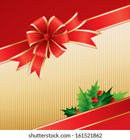 Vector Christmas Background With Holly