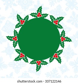 Vector Christmas background. Holly berry.