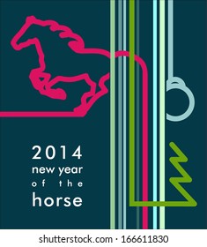 vector christmas background with horse