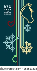 vector christmas background with horse