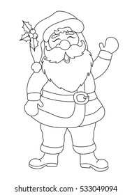 Vector Christmas background illustration of cartoon funny Santa Claus.