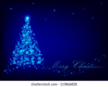 vector Christmas background with lighting tree