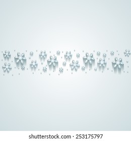 Vector christmas background made of white snowflakes