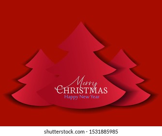 Antecedentes vectoriales de Navidad, Feliz tarjeta navideña con árbol de Navidad
